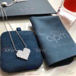 AAA Fake APM Monaco 925Silver Diamond Heart Necklace
